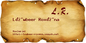 Löwbeer Roxána névjegykártya